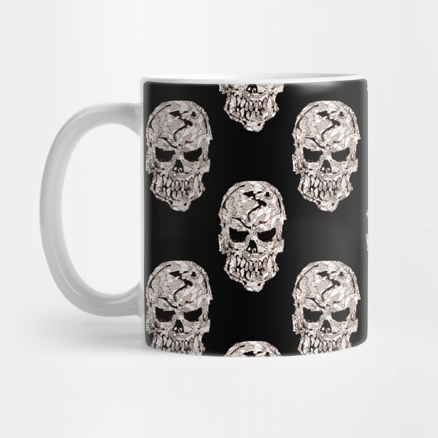 Black and White Skulls Pattern by ZeichenbloQ